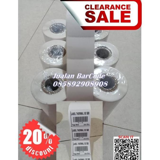 New- Label Sticker Thermal 40mm X 30mm / 40x30 / 4030 / 40 30