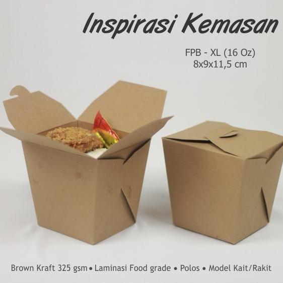 New- Food Pail XL / Paper Rice Box Laminasi Foodgrade ukuran XL