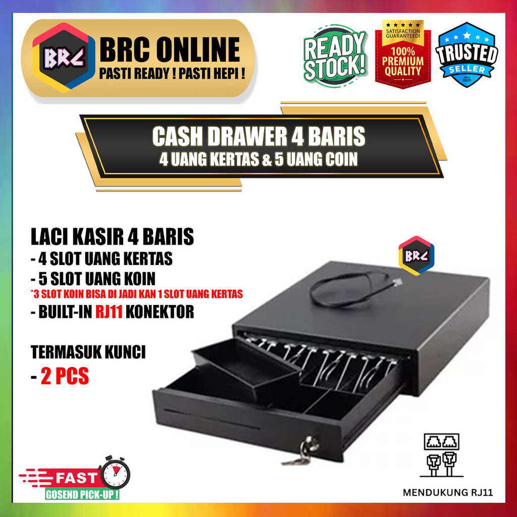 Cashdrawer / Laci Kasir 4 Baris Cash Drawer Laci Uang Kasir Eppos VSC Xantri