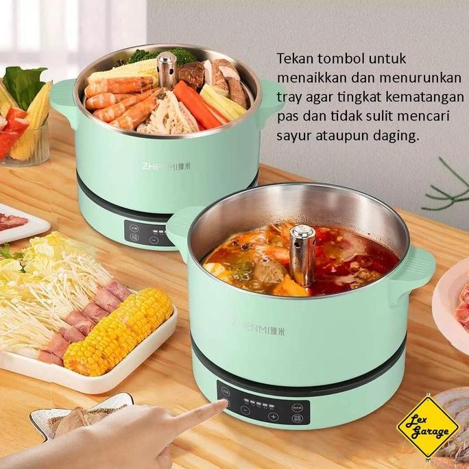 New- Panci Listrik Steamer Hotpot Steamboat Listrik Zhenmi H3