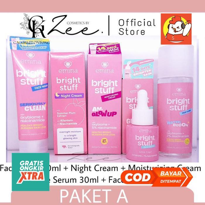 Gf-5 Emina Bright Stuff | Emina Bright Stuff Paket| Paket Skincare Emina Hemat