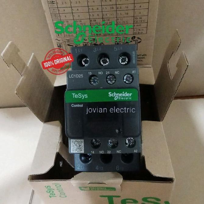 contactor kontaktor schneider lc1d25b7 lc1d25 b7 24vac 25a 3phase original BARU