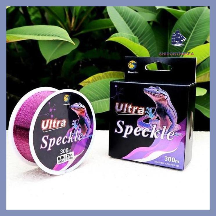 (PANCING) TALI PANCING BINGOLIFE SERI ULTRA SILUMAN - 300M BINTIK UNGU - BAHAN MONOFILAMENT NYLON JE