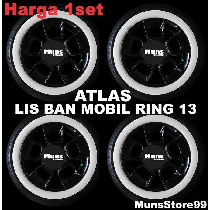 Lis ban Mobil White Wall Ban Mobil Velg Ring 13 Putih Polos Atlas Original RESTOCK