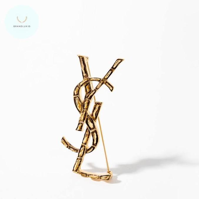 Saint Laurent Opyum Brooch croco brooch  Twisted brooch Engraved brooch Wrapped cord brooch Gold