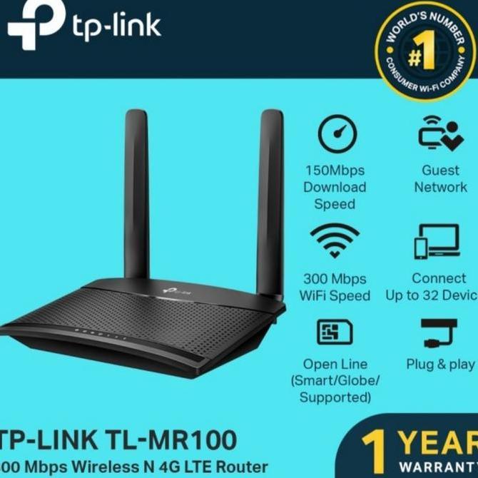Router TP-LINK TL-MR100 300Mbps 4G Wireless dan Router Simcard
