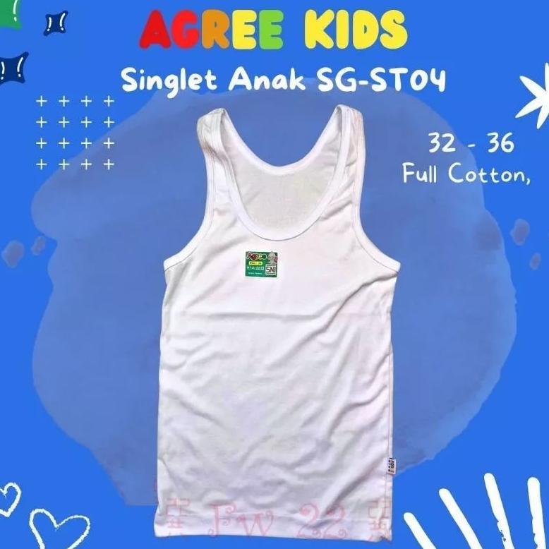 ( 6 pcs ) singlet agree kids st 04/ singlet anak laki- laki sd sampai smp / singlet anak remaja laki