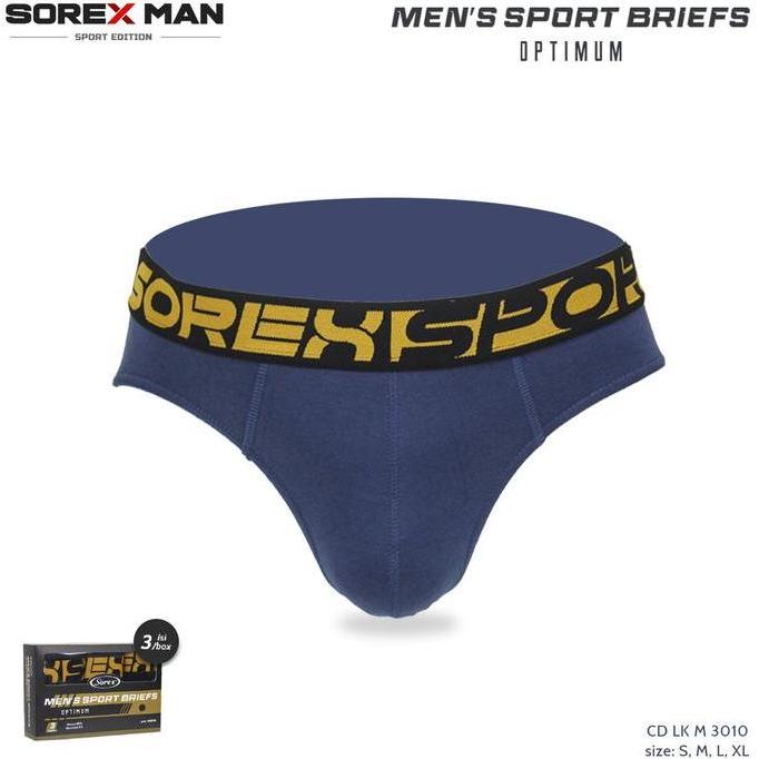 (1 Kotak Isi 3 Pcs) Sorex Cd MenS Sport Briefs Cd Lk M 3010 Nyaman Pria