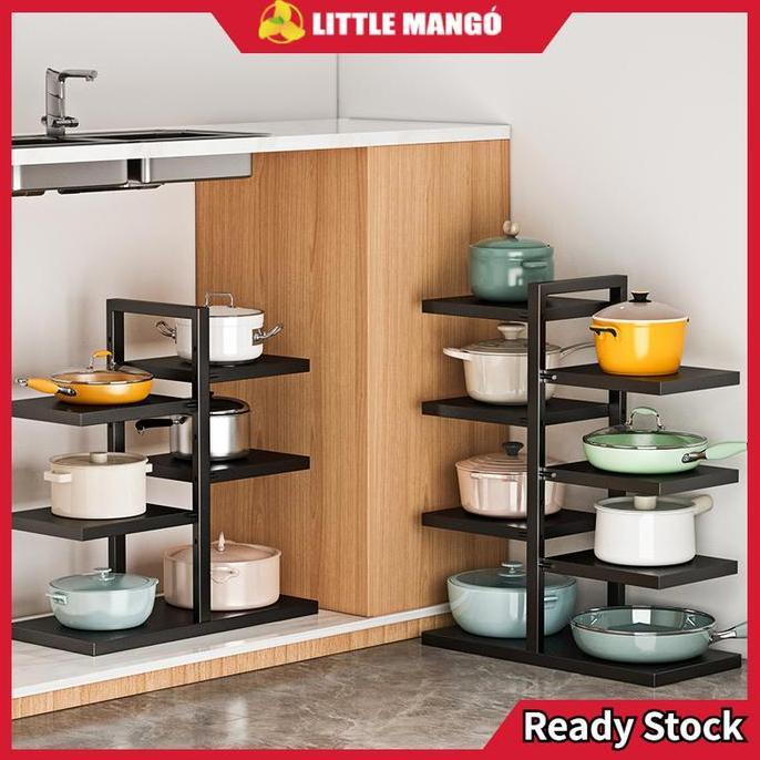 [Spesial Live]Rak Panci Susun Stainless Rak Piring Wastafel Bawah Wastafel Rak Pot Rack Adjustable R