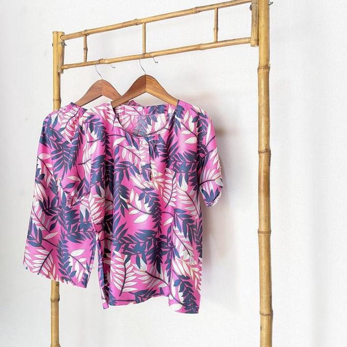 Setelan Piyama Wanita Celana Kulot Pendek Motif Batik | Lengan Pendek Celana 3/4 Kulot | Set Piyama 