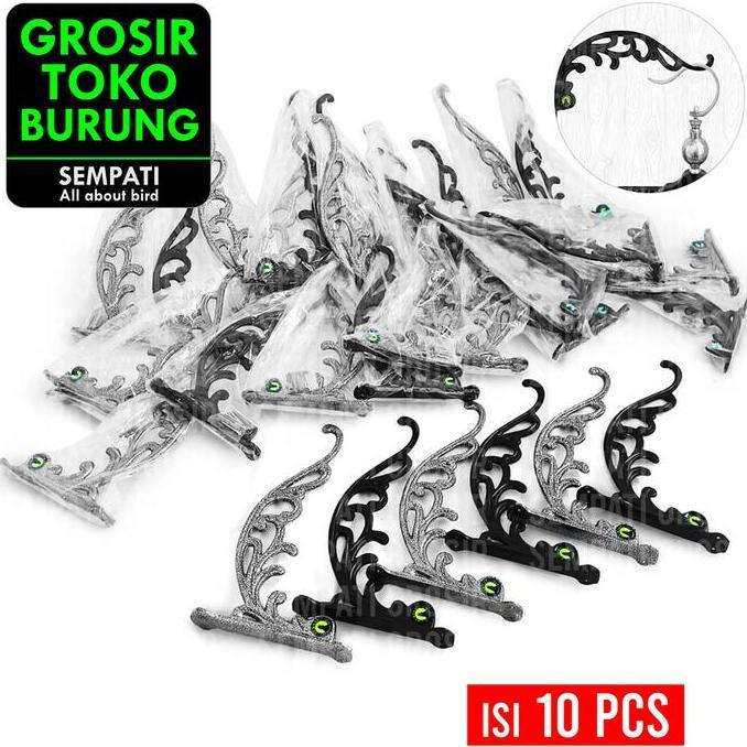 BEBAS ONGKIR - SEMPATI GROSIR Gantungan Alumunium Antik Motif Batik Isi 10 Pcs Tempel Dinding Tembok