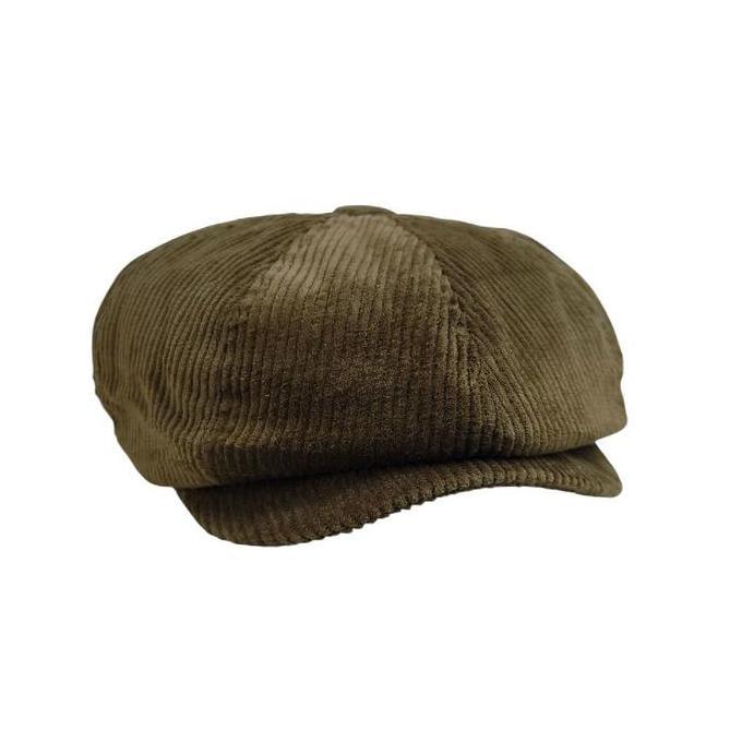 Newsboy cap corduroy Coklat Almond Premier vintage