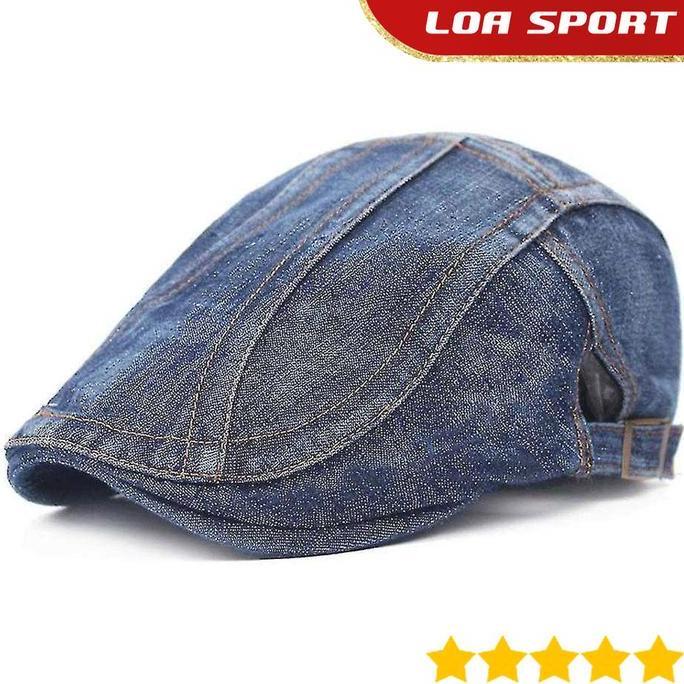Topi Pet Gaya Seniman Pelukis Jeans Newsboy Cap Retro Vintage Style