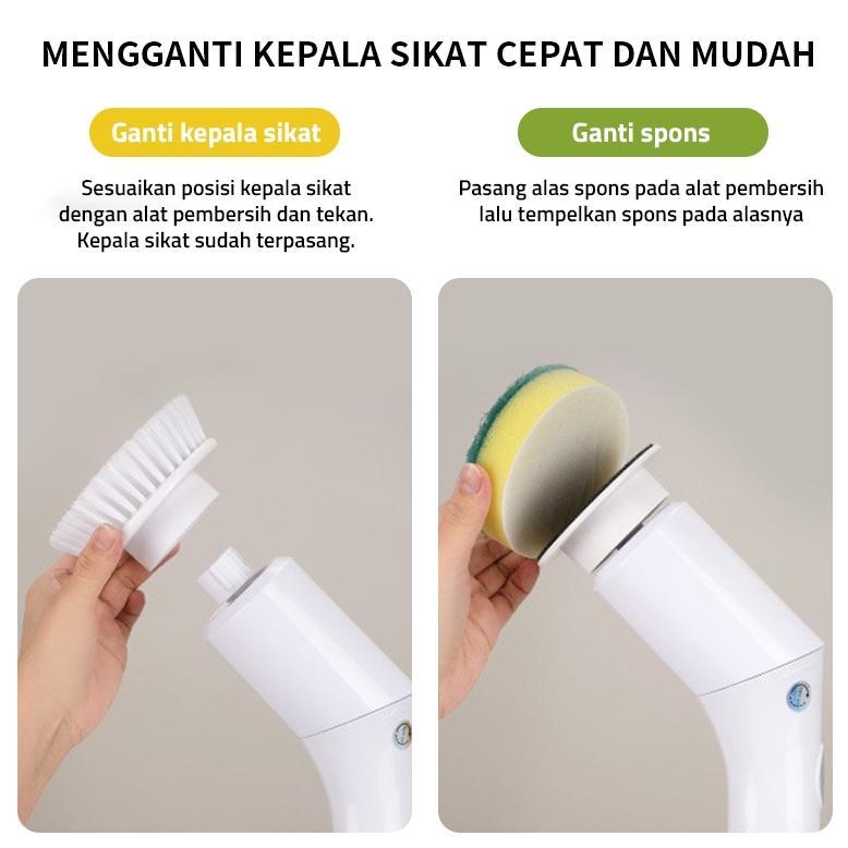 GM Bear Sikat Kamar Mandi Electric 6IN1 2114 AFL - Sikat WC Elektrik Sikat Lantai Kamar Mandi Elektr