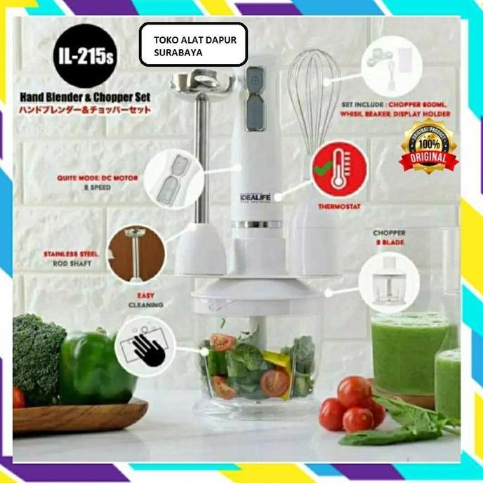 Blender Hand Chopper Set Multi Speed Idealife IL 215S - 215 S - IL215S
