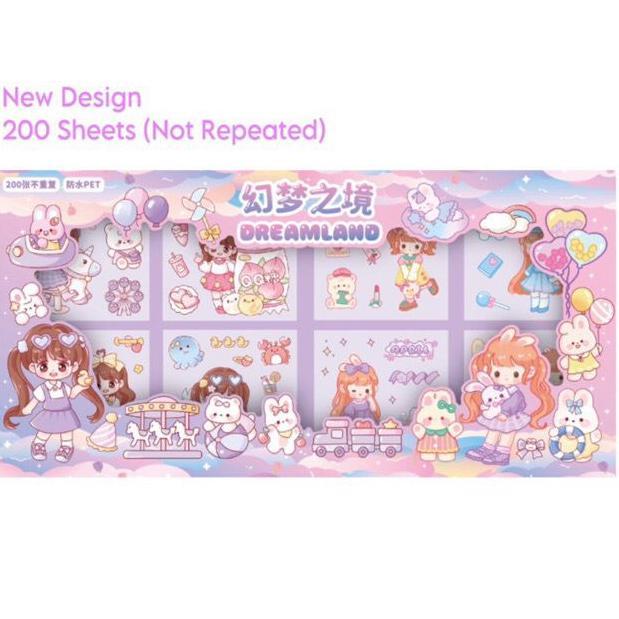 200 Lembar Sticker Box Pvc Jumbo Size Stiker Baru