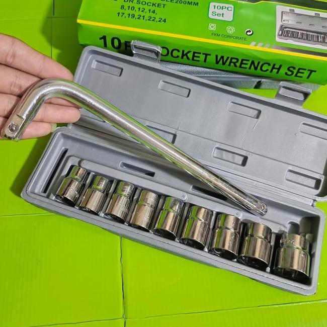 Tool Kit 10 In 1 Kunci So Pas Sho Sok Obeng Alat Bengkel Set Lengkap Kotak Penyimpanan Per Box Ready
