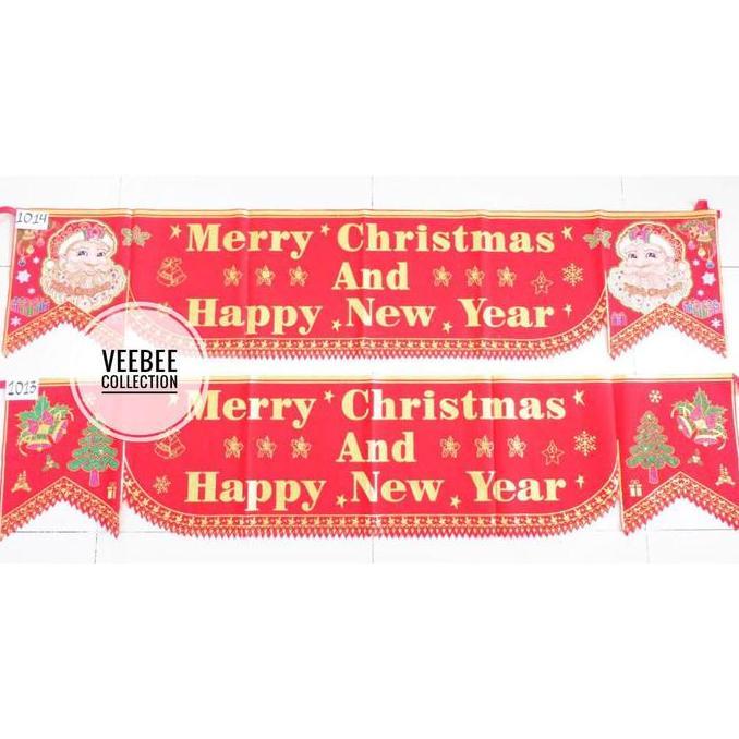 siap kirim] Banner Merry Christmas/ tulisan merry christmas/tulisan bludru/ kain