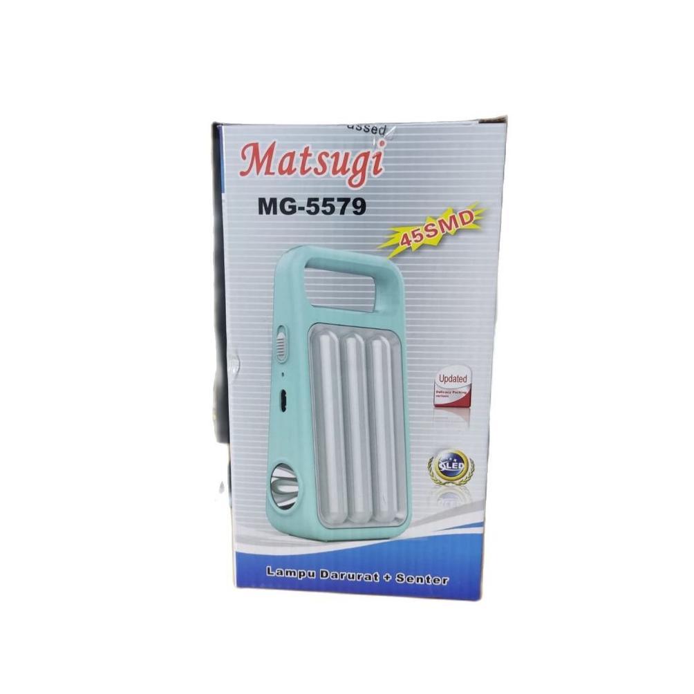 Lampu Emergency Matsugi MG-5579 Lampu Darurat + Senter Terang Tahan Lama Charger Cas Isi Ulang Lampu