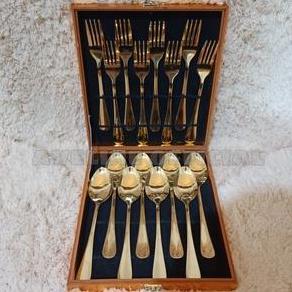 Sendok Sultan Set/ Sendok Marble Gold / Cutlery Set Sendok Elegant Gold / Sendok Garpu Makan Stainle