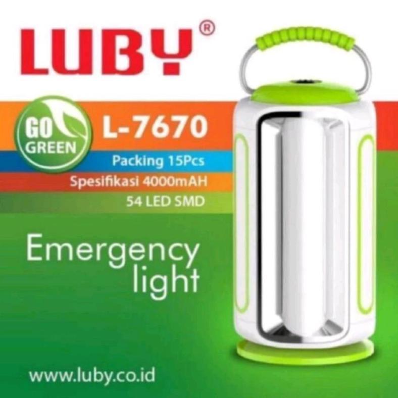 Lampu Emergency Darurat Luby 7670 / Luby 7671 Cahaya Putih / Lampu Portabel Emergency Lampu emergenc