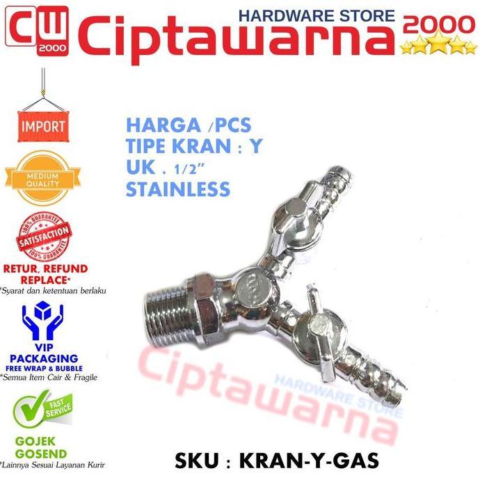 best seller] Kran Keran Valve gas Alam Double Y Kran shower kamar mandi Kran 1/2"