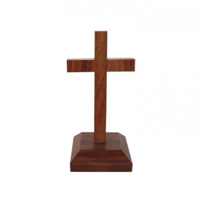 ~~~~~] Salib Duduk Kristen Kayu 15cm  Salib Meja Kayu Pajangan Kristen  Salib Kayu