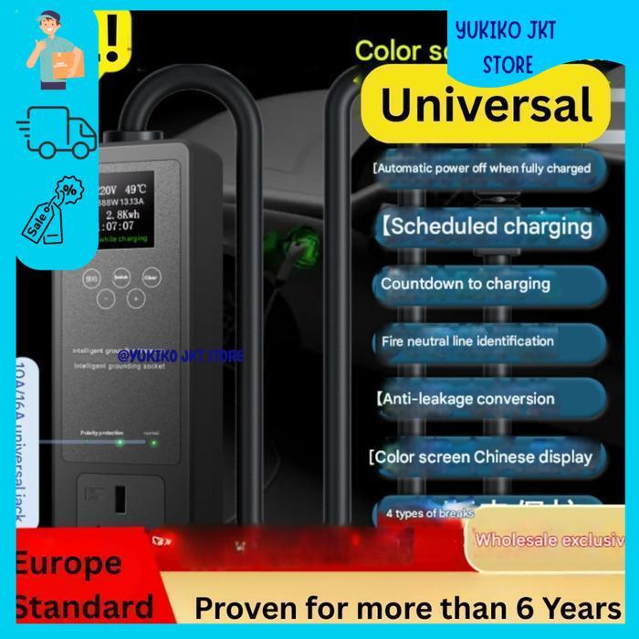 NEW ENERGY NEWENERGY INTELLIGENT GROUNDING SOCKET STOP KONTAK PINTAR EU BEBAS TANPA GROUNDING LCD BE