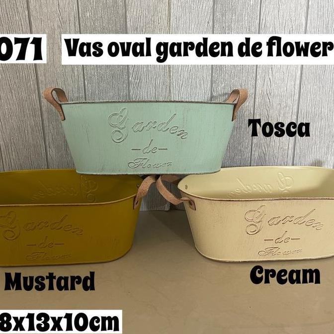 $+$+$+$+] Vas / Pot Kaleng Oval Garden de flower 20071 Modern Flower