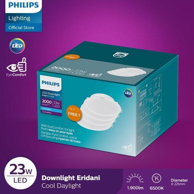 Lampu Downlight LED panel Ceiling Plafon Philips Eridani  23W 23 Watt IB Inbow Tanam Cahaya Putih Co