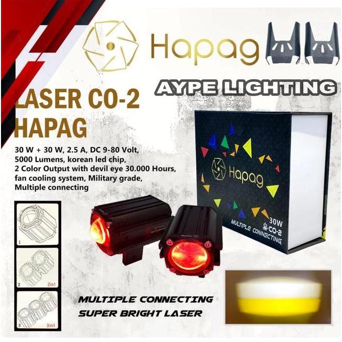 Promo Lampu Tembak Mini Laser Co-2 Hapag 30 Watt Plus Demon Eyes Lampu tembak 1 Mata Co2 Hapag Disko