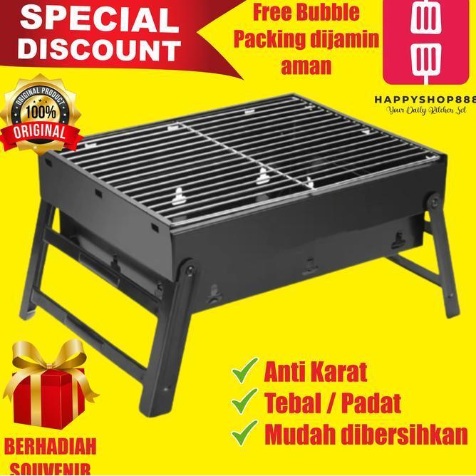 Panggangan Portabel Griller Alat Panggang Bbq Pemanggang Barbecue Jagung Sate Grill Bbq Arang Alumin