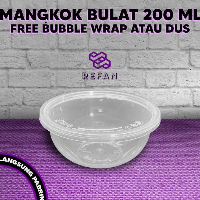 New- Mangkok Plastik 200 ml Thinwall / Tempat Kotak Makan Nasi Cup Puding