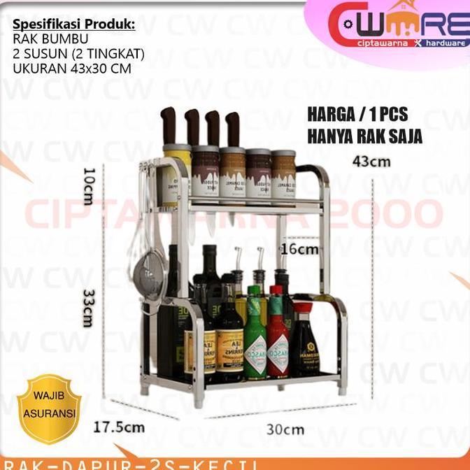 $$$$] Rak Tempat Bumbu Pisau Dapur Meja Makan 2 3 Susun Serbaguna