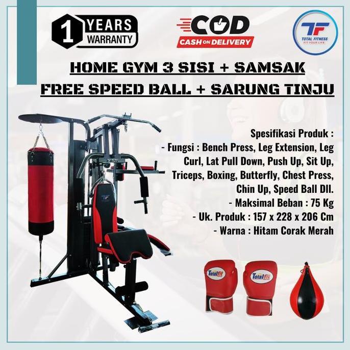 Terlaris Alat Gym Home Gym 3 Sisi Samsak Harga Murah Alat Gym Multi Fungsi