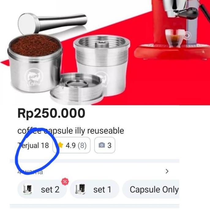 HARGA DISC - illy refill capsule reuseable for illy Plastic Stainless