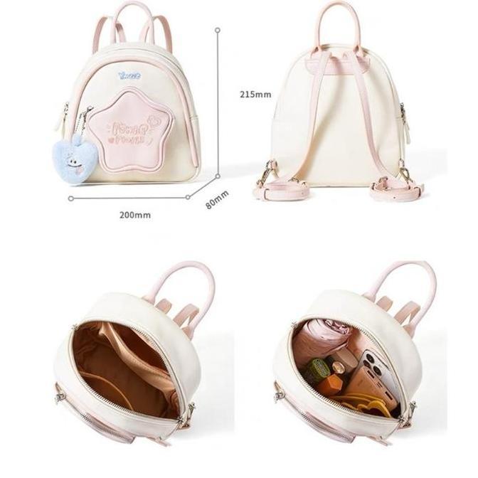 New- CODLucu Tas Ransel Bahan PU BintangTas Sekolah Ransel Kecil mini y2k Tas Sekolah Fashion Gaya K