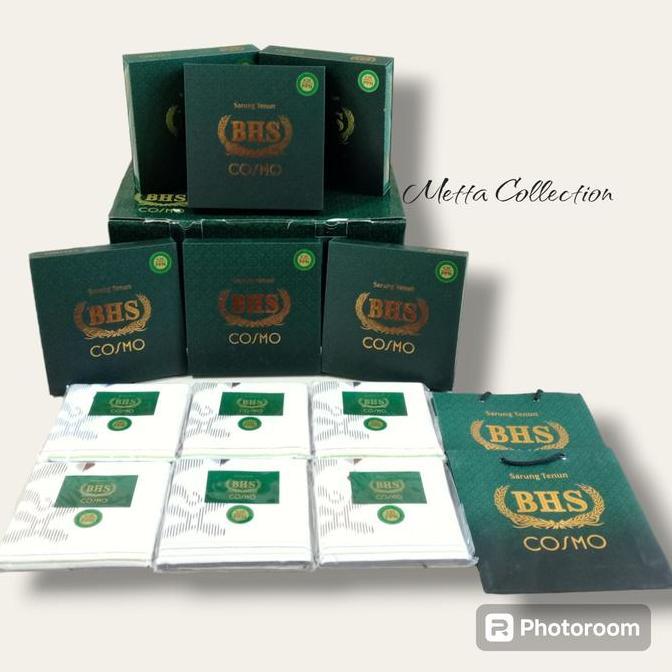 Sarung Bhs Cosmo Gold Putih Polos