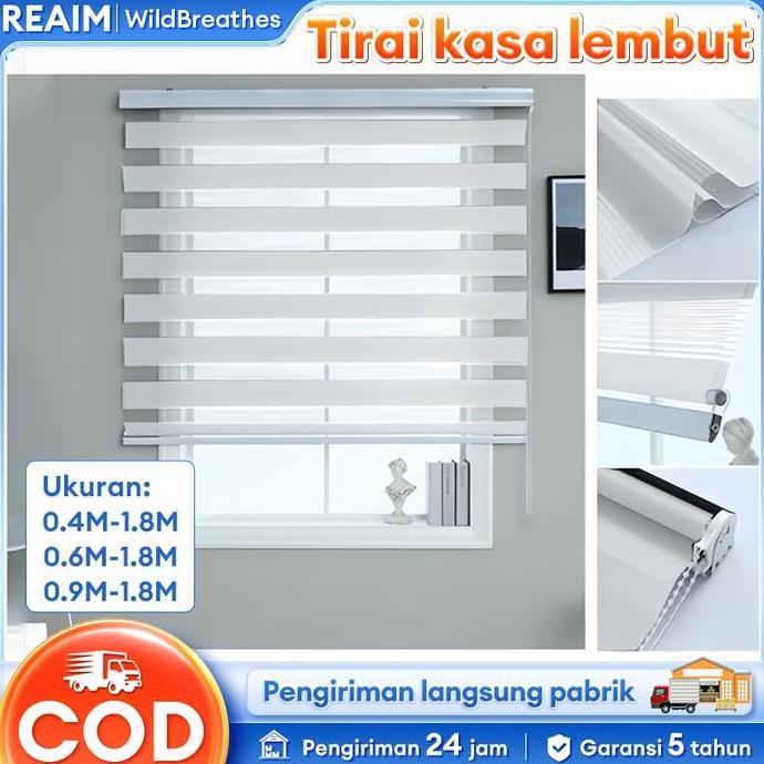 DINDASELLER6 - TIRAI GULUNG LIPAT JENDELA VENETIAN BLINDS PVC TIRAI PENUTUP KERAI MODERN KANTOR