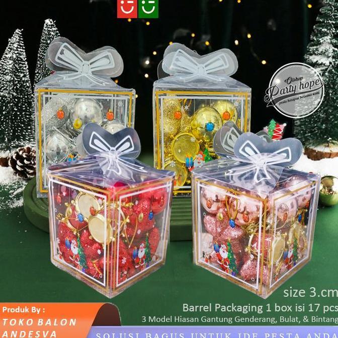 =====] Hiasan Gantung Pohon Natal Set Kado / Ornamen Dekorasi Parcel Natal / Hiasan Natal Hampers Gi
