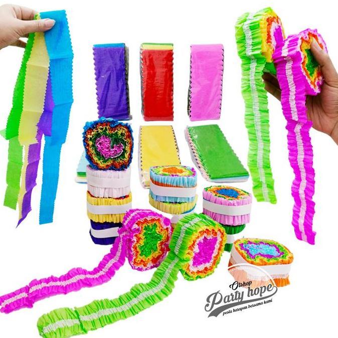 {{{{{{] [isi 12] kertas Krep warna warni / hiasan kertas crepe dekorasi kerajinan / kertas hias warn