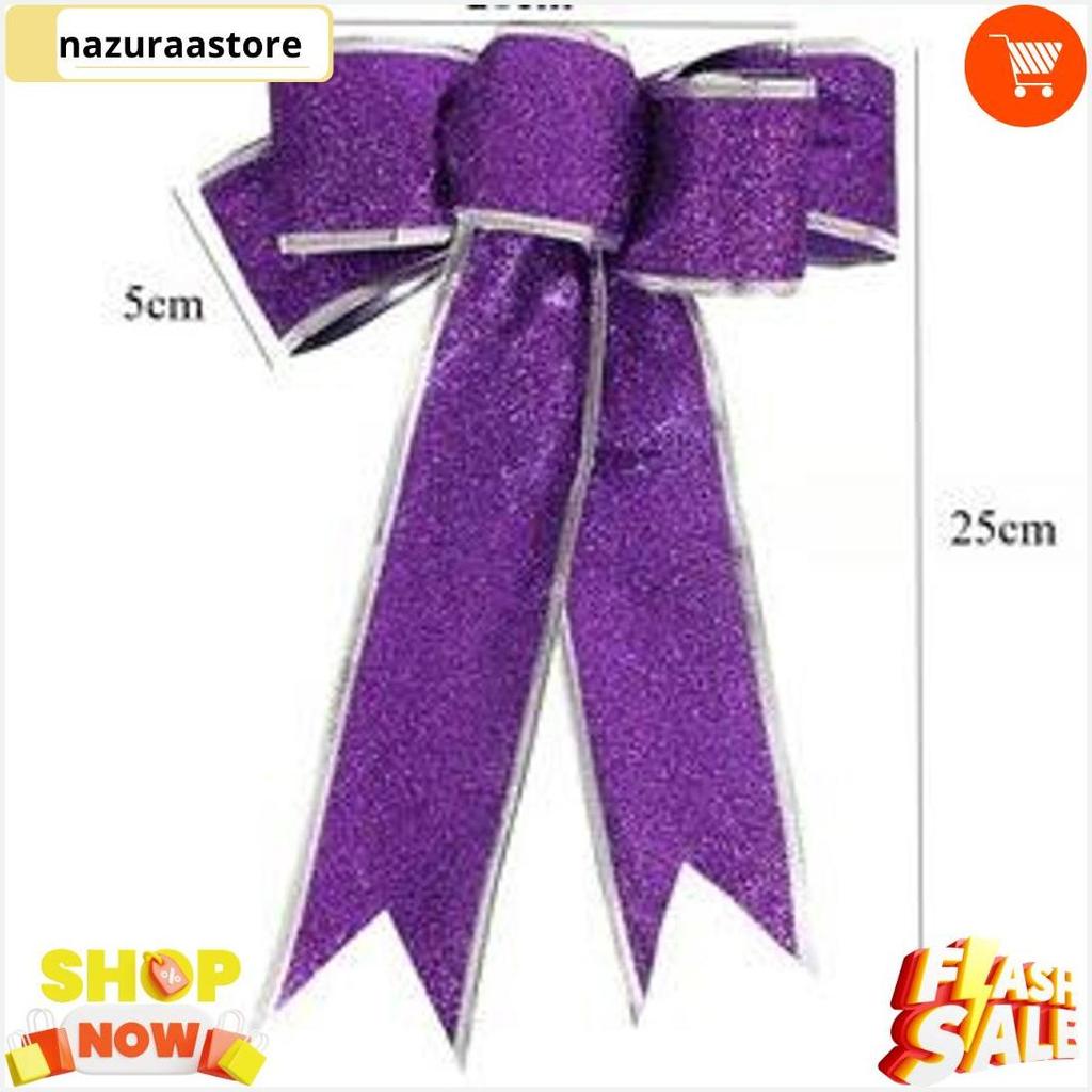 Aksesoris Ornamen Natal Serba Ungu/Purple Bola Pita Bunga Artificial Boneka Hiasan Dekorasi Xmas Gan