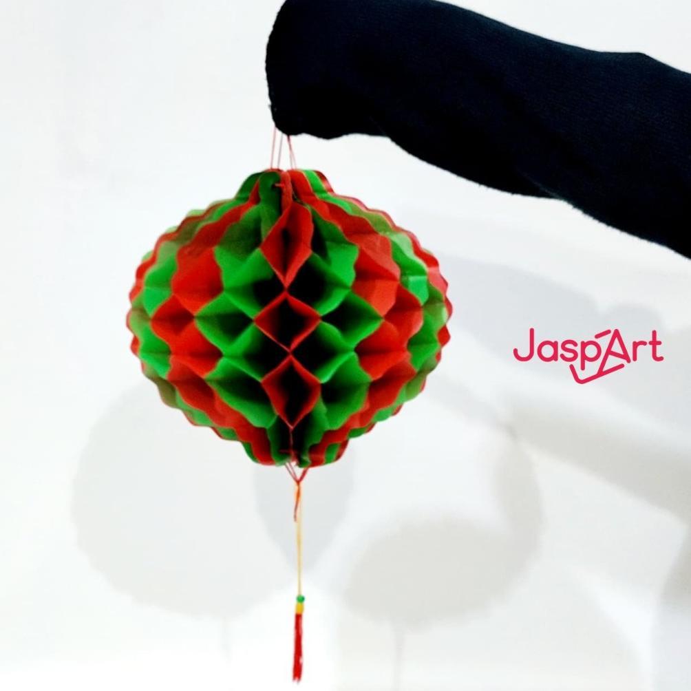 LAMPION LIPAT NATAL LAMPION TAWON NATAL EDITION LAMPION HIJAU MERAH LAMPION HONEYCOMB NATAL - RO30-2