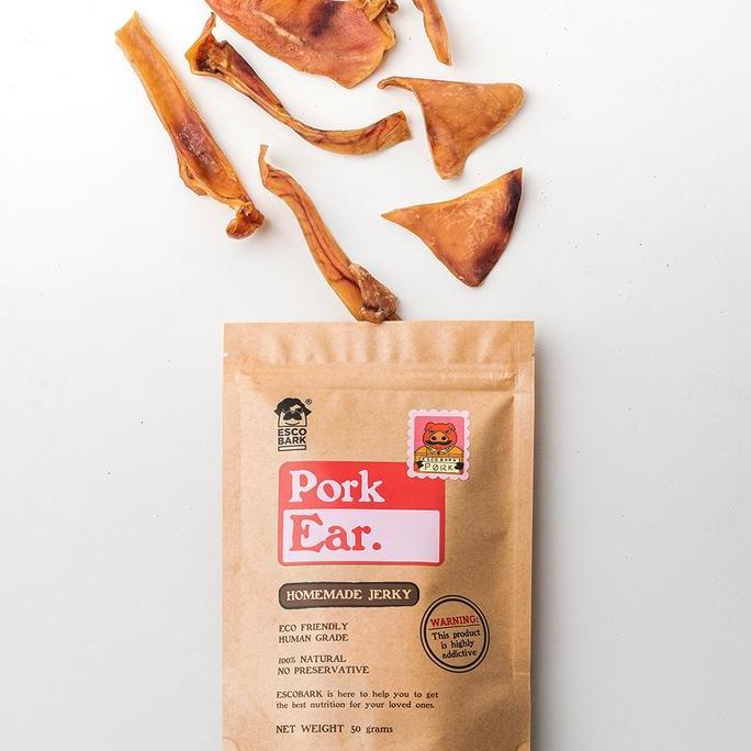 Promo Escobark Pork Ear | Kuping Babi Kering Dehydrated Pig Snack Anjing Dog Cod