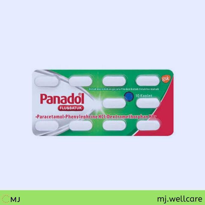 Ready stock Panadol Hijau Flu dan Batuk / Strip 10 tablet murah