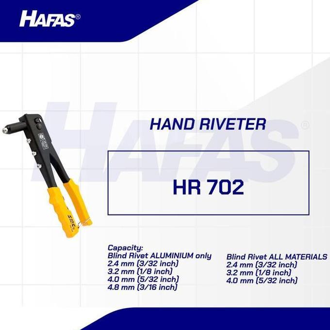NEW Hand Riveter, Tang Rivet SRC HR-702