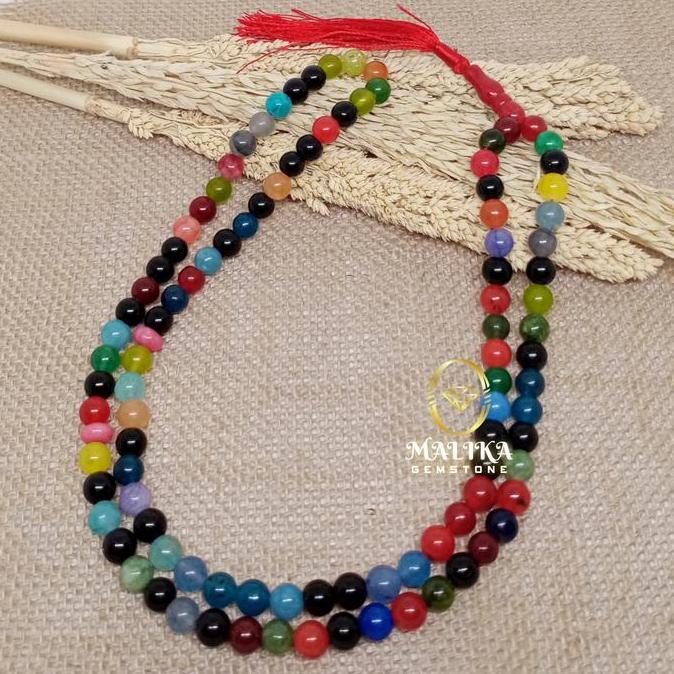 TASBIH BATU PANCA WARNA 99 BUTIR 100% NATURAL