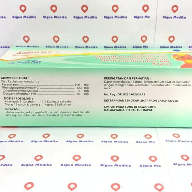 Ready stock Alpara Tablet Box Isi 15 strip - Obat Demam, Batuk & Pilek murah