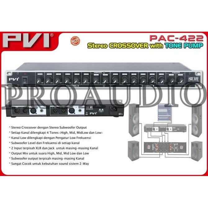 CROSSOVER STEREO SP2 X SP2X PVI PAC 422 PAC422 PARAMETRIC PREAMPLIFIER ORIGINAL
