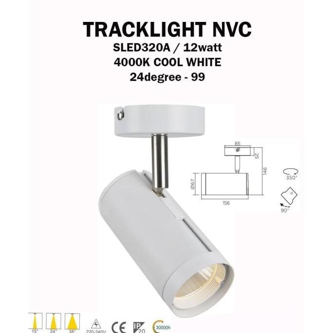 Nvc Sled320A 12W 3000K /Lampu Sorot Lampu Track / Tracklight Spotlight  Sale